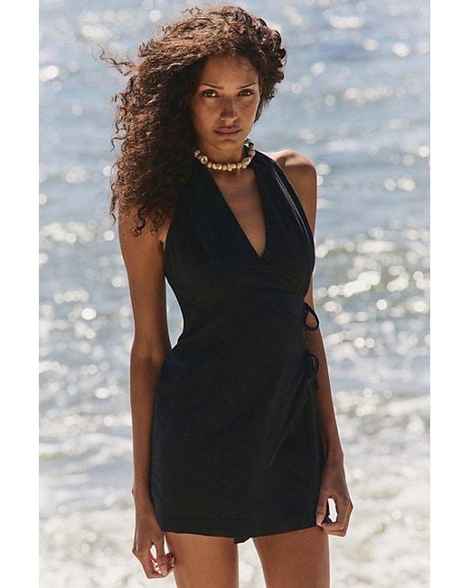 free-est Black Best Day Ever Linen Mini Dress By