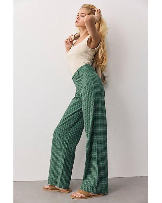 Free People Blue Time Flies Low-Rise Clean Trousers