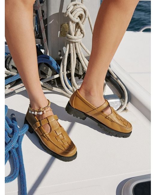 Free People Natural G.h. Bass Fisherman Mary Jane Loafers