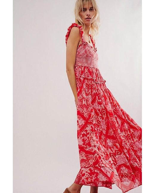 Free People Red Forever Favorite Maxi Dress
