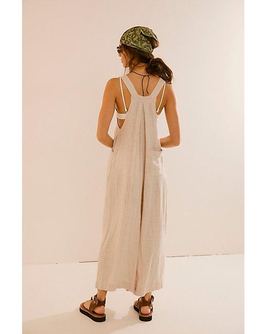 Free People Natural Sun-drenched Overalls