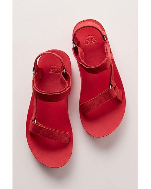 Teva Red Midform Universal Leather Sandals