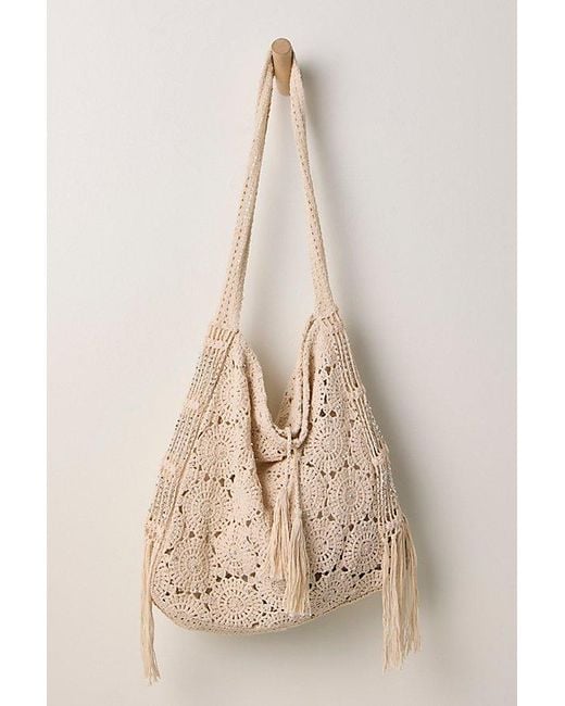 Free People Natural Sunrise To Sunset Crochet Tote