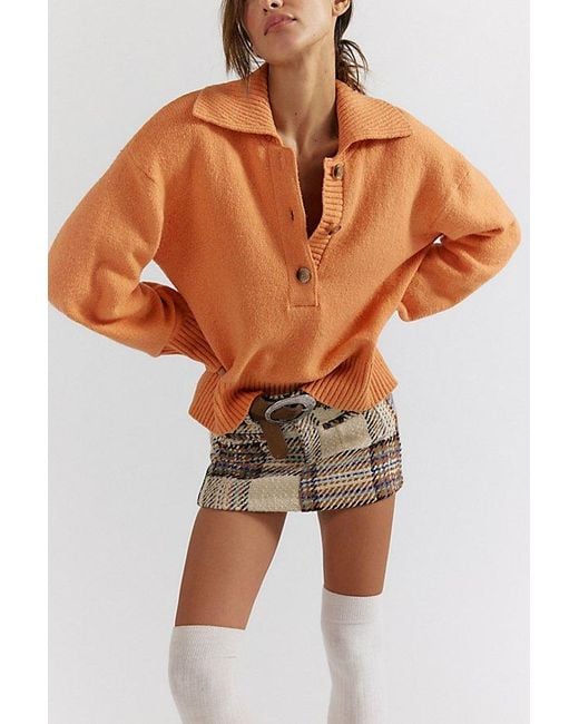 Free People Orange Trading Up Polo