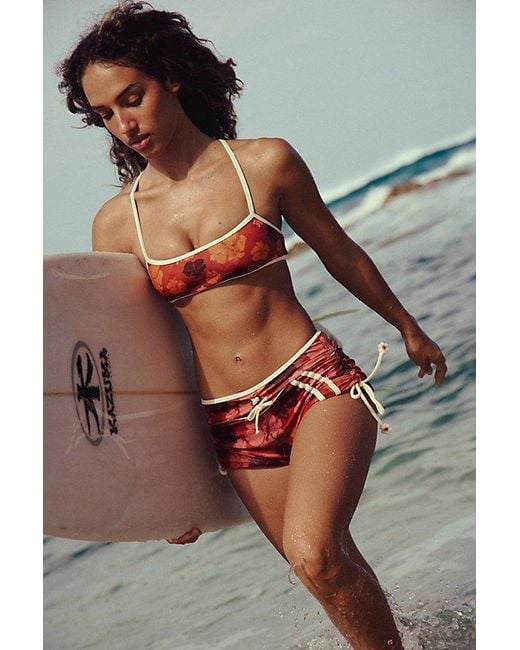 Strait The Label Red Daze Surf Top