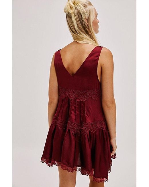 Intimately By Free People Red In This Groove Mini Slip By