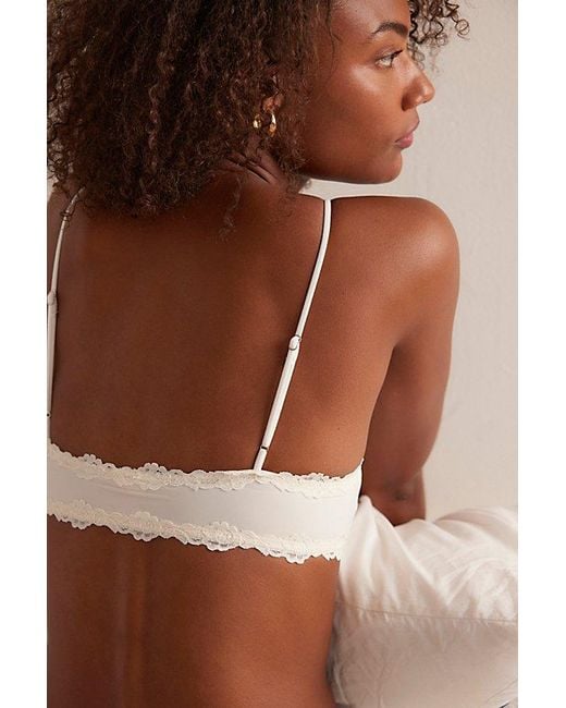 Intimately By Free People Brown Charlie Lace Microfiber V-Neck Bralette By