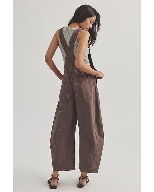 Free People Multicolor We The Free Good Luck Barrel Overalls