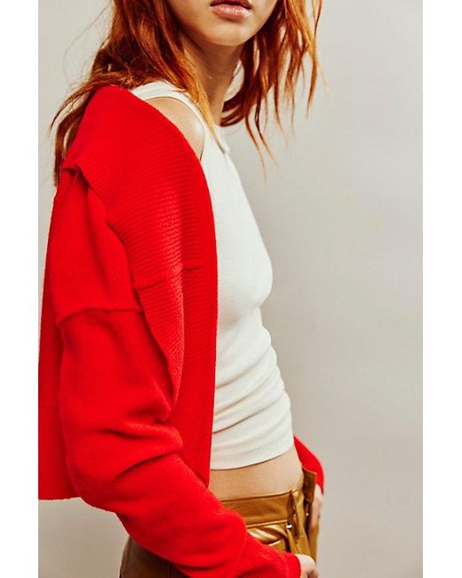Free People Red Disco Cashmere Shrug