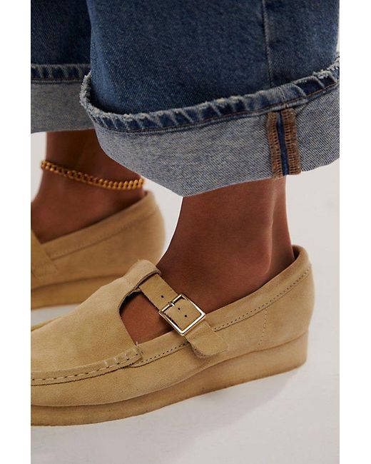 Clarks Blue Wallabee T-bar Mary Janes