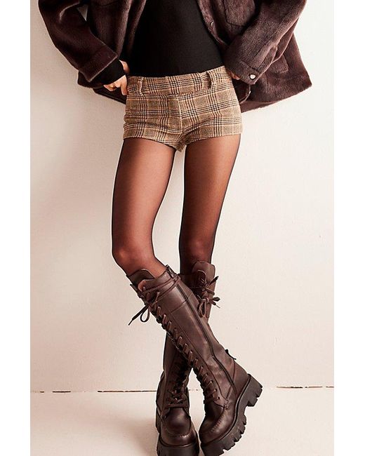 Free People Black Jones Tall Lace Up Boots