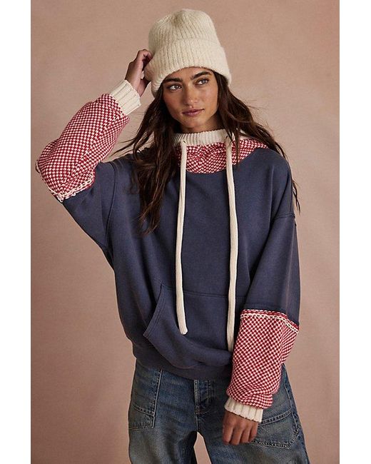 Free People Blue Snug Bonnet Sweatshirt