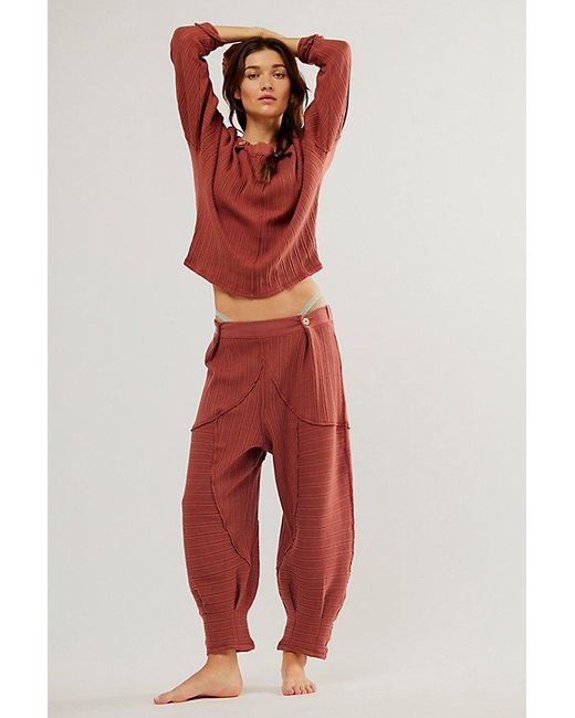 Free People Red Good Feels Joggers