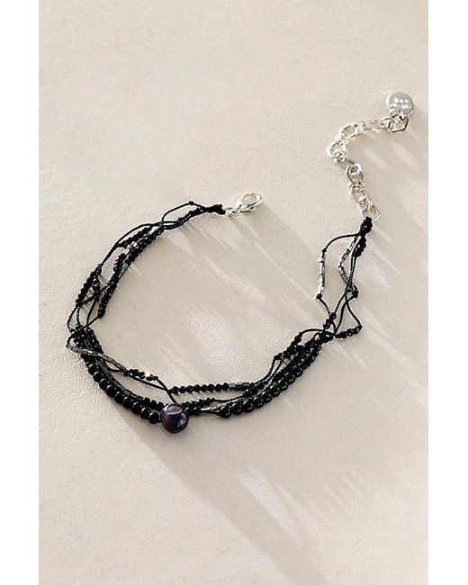 Free People Natural Moondance Freshwater Pearl And Semiprecious Stone Anklet