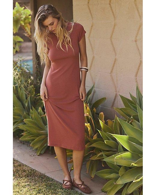 Free People Green Good Feels Slim Midi