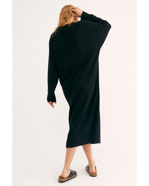 fp beach sweater dress Free People Santa Barbara Sweater Midi Dress By Fp Beach in Black