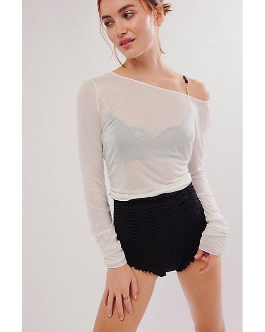 Free People White Chloe Ruched Shortie