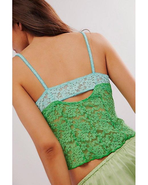 Free People Green All Day Lace Cami