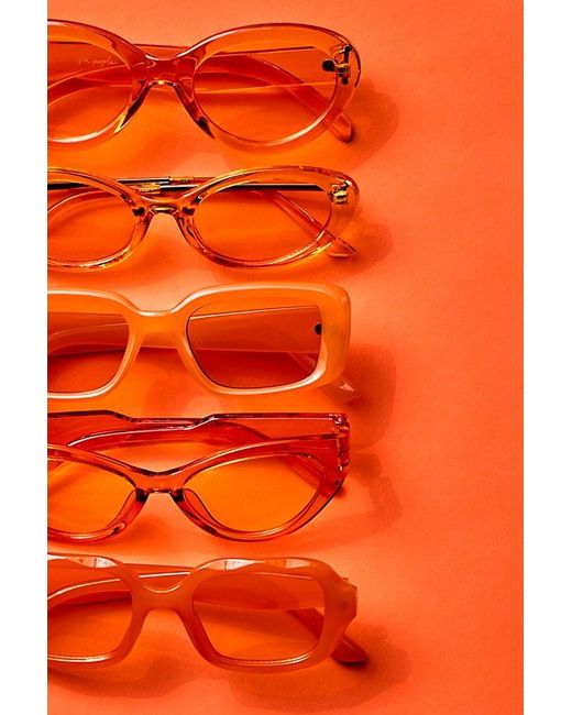 Free People Orange Mae Oval Sunglasses
