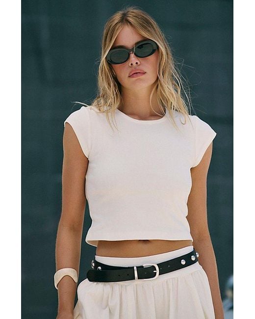 Free People Blue Annette Tee Skirt Set