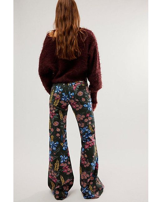 Wrangler Red Wanderer 622 Printed High-rise Jeans At Free People In Collage Florals, Size: 26