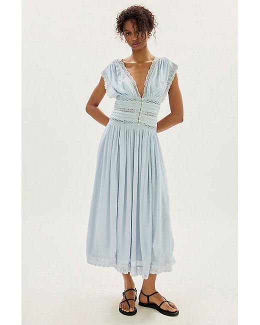 Free People White Swimming Across The Sky Midi Dress