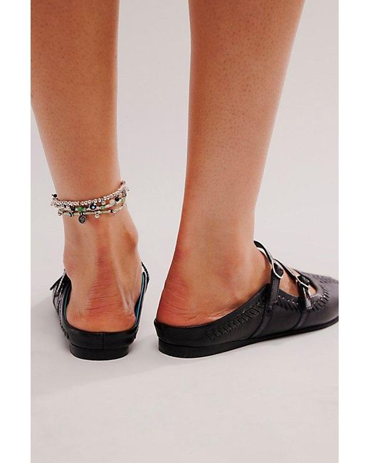 Free People Black Diana Double Strap Flats