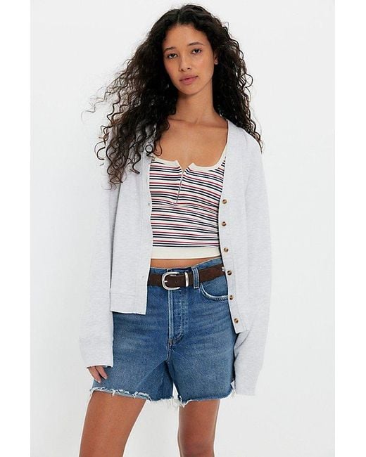 Free People White Take It Easy Cardigan