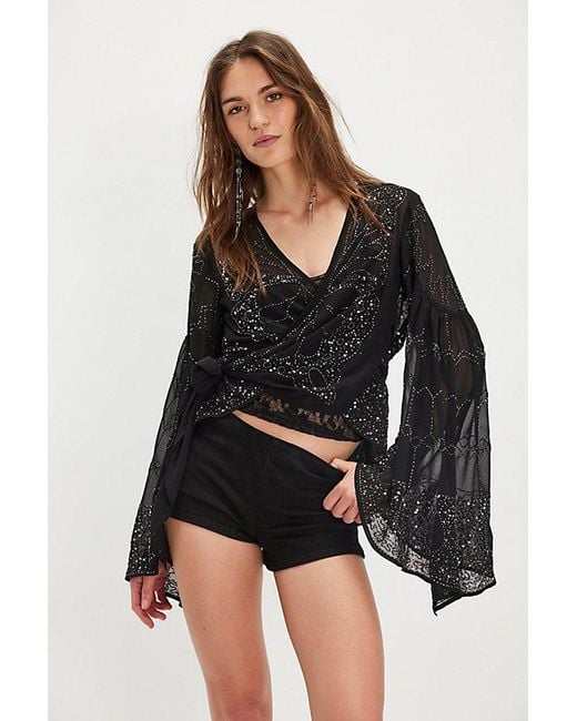 Free People Black Nick Of Time Jacket Top