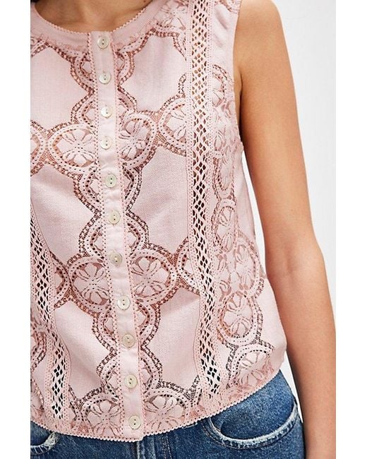 Free People Red Jae Knit Top