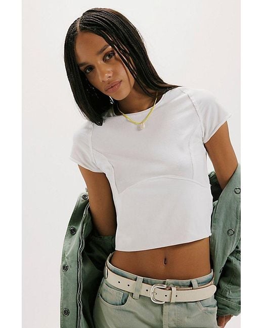 Free People White Protagonist Tee At Free People In Ivory, Size: Xs