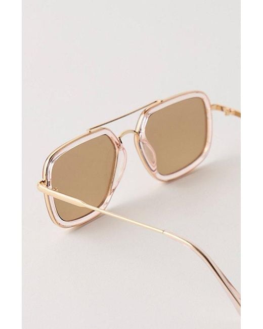 Free People Natural Luna Classic Tinted Aviator Sunglasses