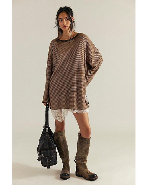 Free People Natural Veronica Striped Tee