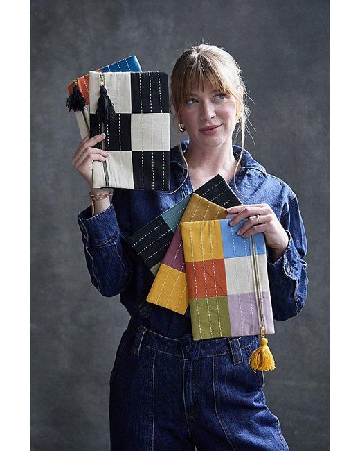 Anchal Blue Checkered Pouch
