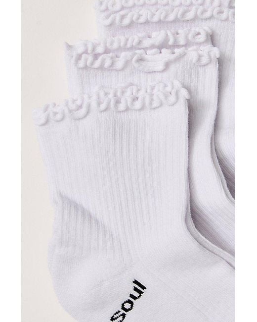 DOUBLESOUL Multicolor Ruffle Quarter Socks