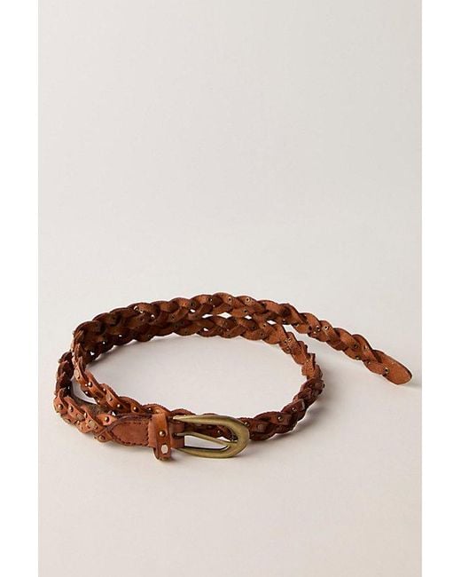 Free People Brown Sol Slim Stud Belt
