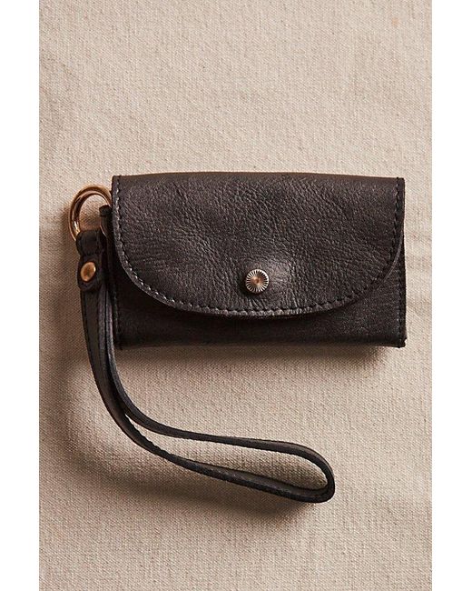 Free People Gray Leather Bag Lanyard