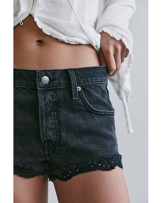 Free People Black Cali Lace Shorties