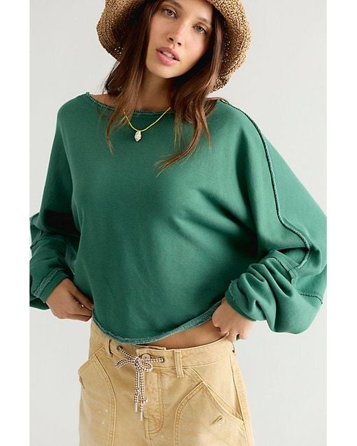 Free People Green To The East Pullover