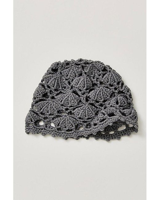 Free People Blue Cora Crochet Knit Skull Cap