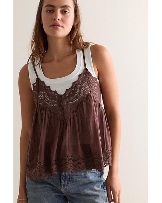Intimately By Free People Brown Fiona Cami
