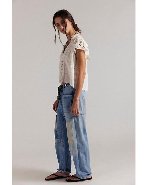 Free People Gray Fp One Sigrid Blouse