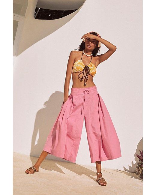 Free People Pink Go To Town Culotte Pants