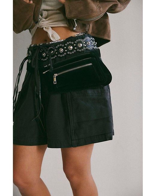 Free People Black Avalon Suede Sling Bag