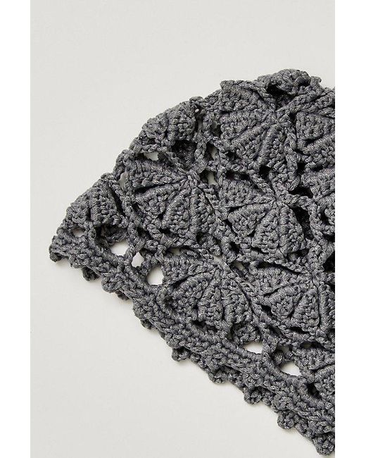 Free People Blue Cora Crochet Knit Skull Cap
