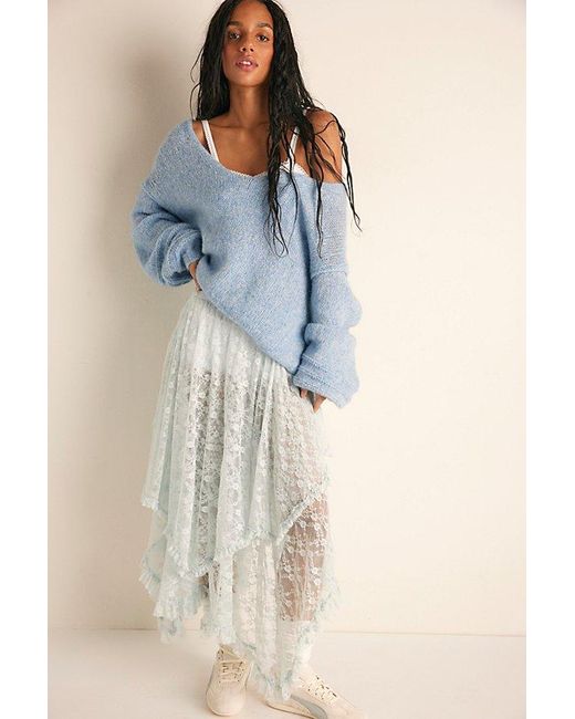 Intimately By Free People Natural French Courtship Maxi Slip Skirt