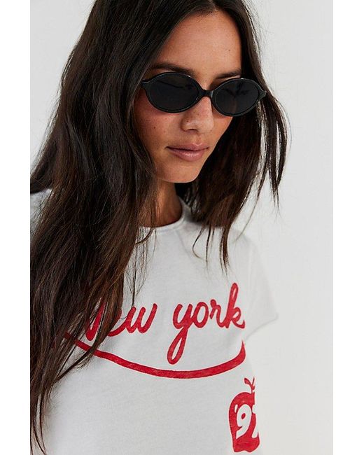 Free People Black Oh Hello Round Sunglasses