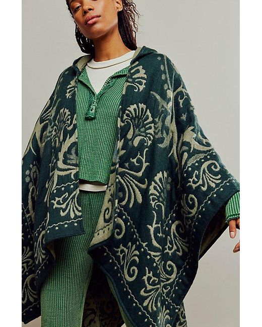 Free People Green Hudson Valley Kimono Jacket At In Forest