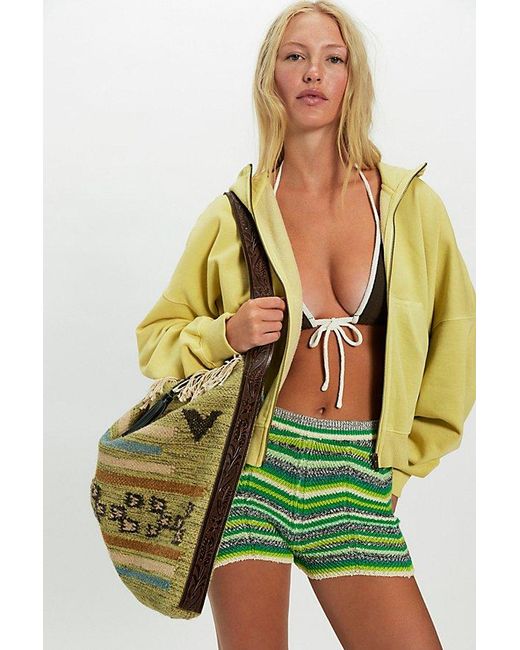 Free People Green Marisol Micro Shorts