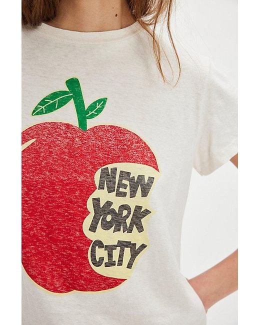 Re/done White Nyc Apple Tee